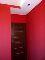 Mieszkanie - położona gładź i pomalowana na czerwono